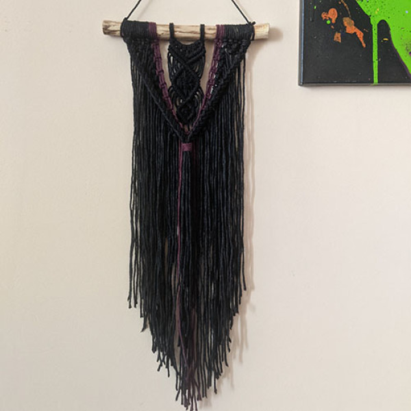 Макраме панно Boho black long