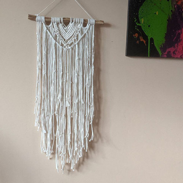 Макраме Панно Boho ivory long